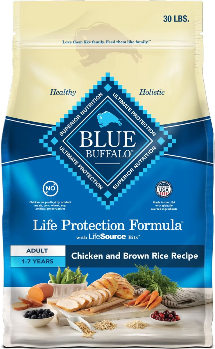 Blue Buffalo Life Protection Formula Adult Dry Dog Food-Chicken&Brown Rice,30-lb