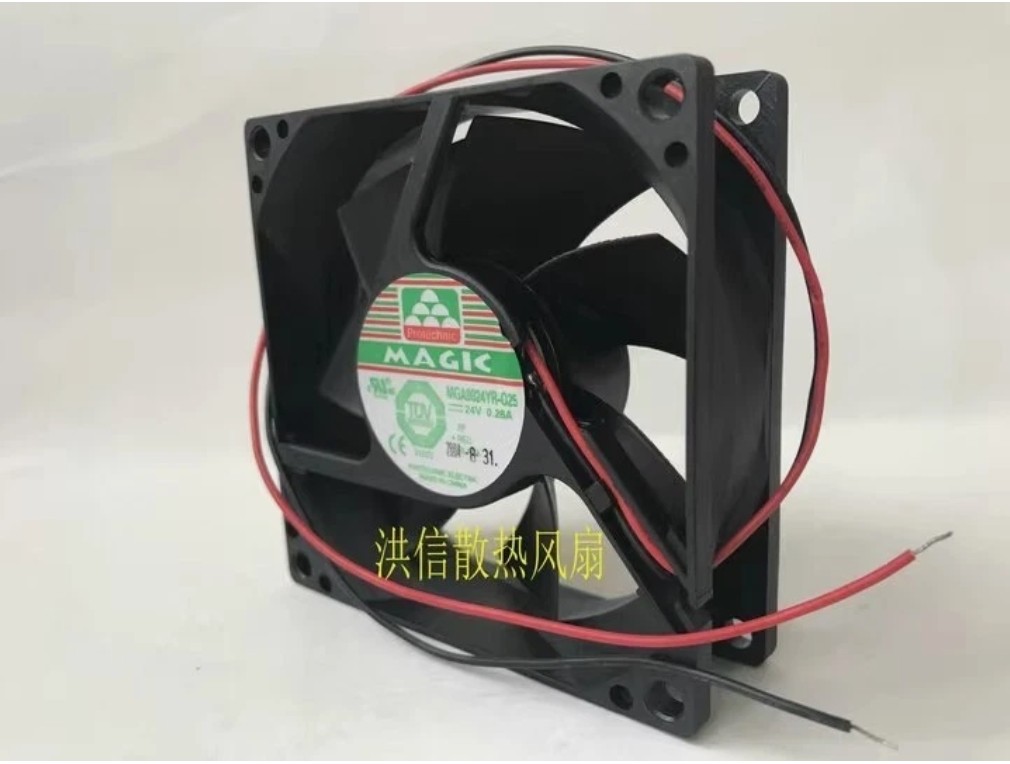 MAGIC 8025 MGA8024YR-025 DC24V 0.26A 8CM 2-wire Inverter Cooling Fan