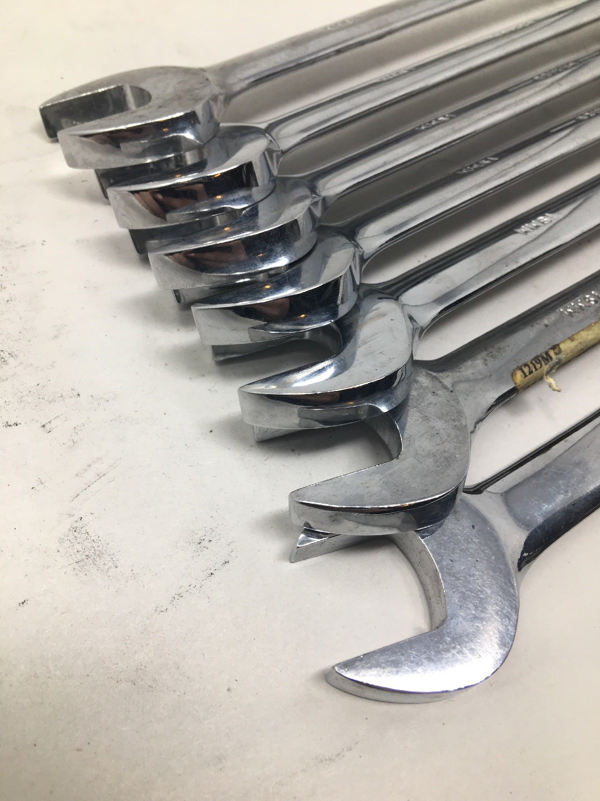 Lot Of 7 Urrea 1219M, 12-point Combination Open/Box End Wrenches, All Are 19mm