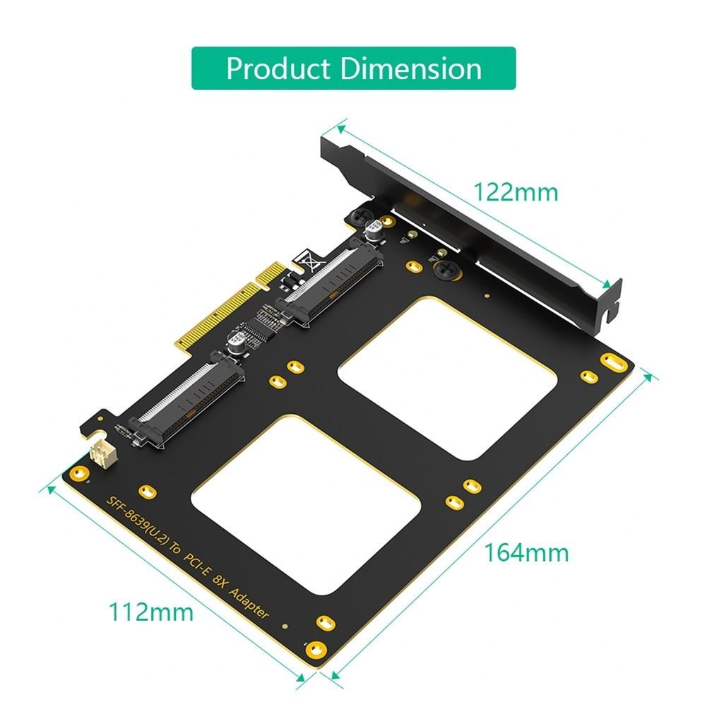 Dual U2 SSD to PCIe 40 X8 Adapter Support 2 X or Soft