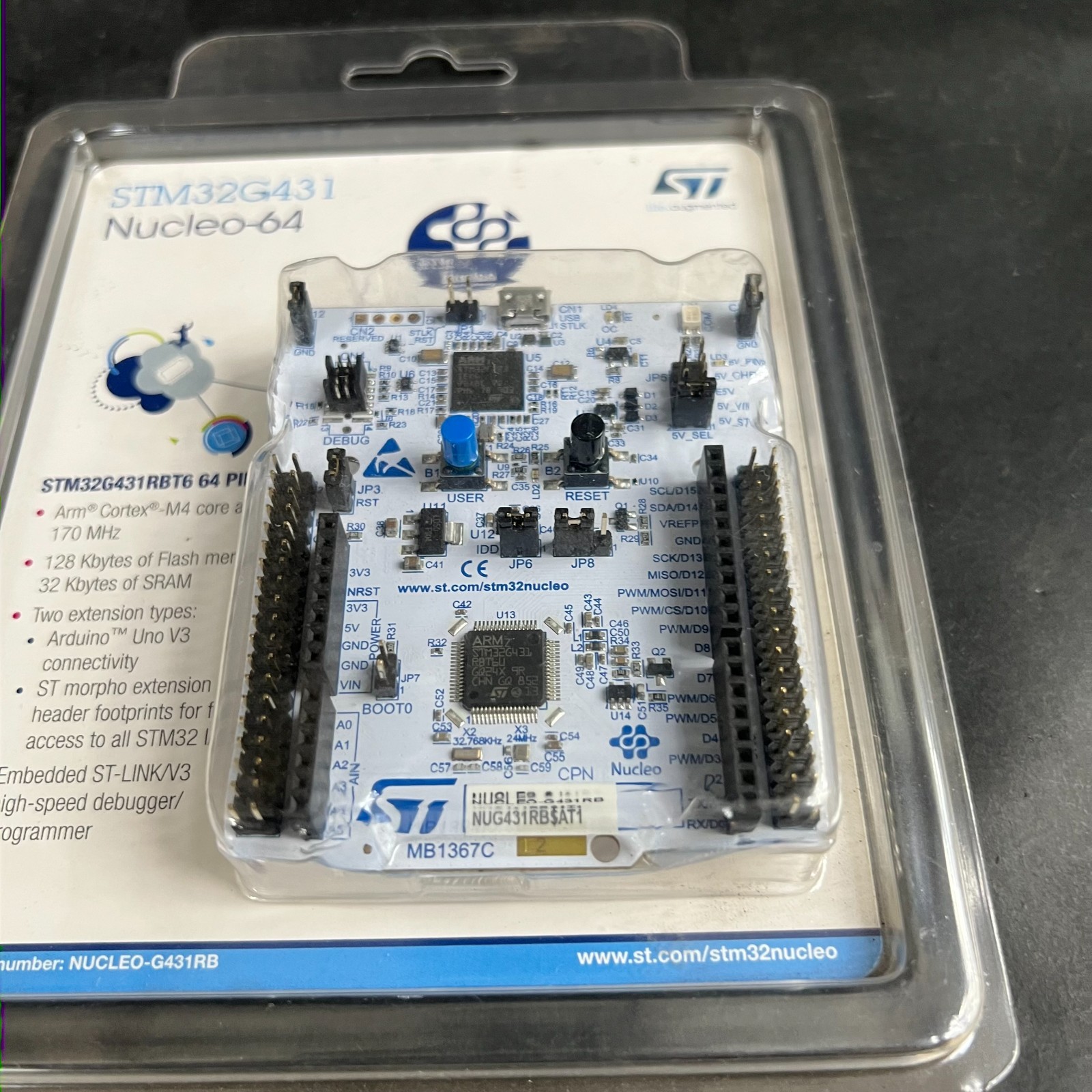 ST MICRO STM32G431 NUCLEO-64 DEVELOPMENT BOARD ($20 OBO)