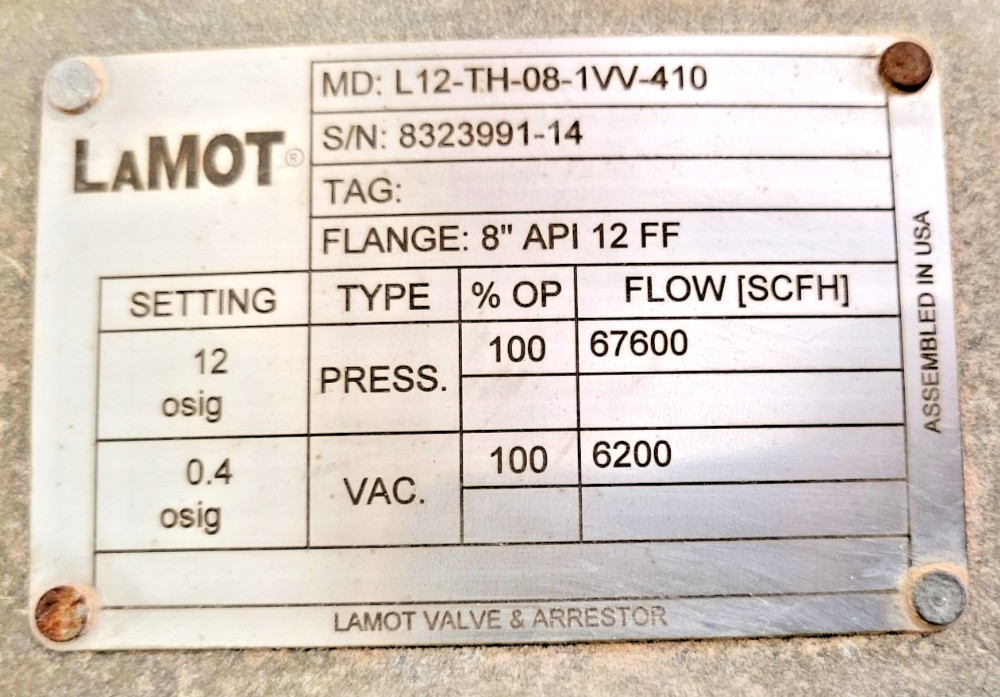 5️ LAMOT L12-TH R0UND PAN THIEF HATCH 8″ API PESSCO OFFERING 1 G103025-6-19 🗽