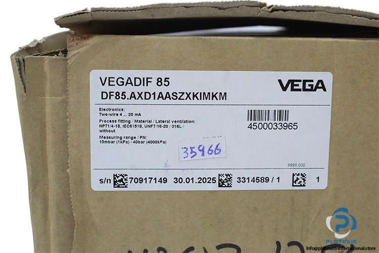 VEGA DF85.AXD1AASZXKIMKM Pressure measurement_DF85.AXD1AASZXKIMKM_0 … 10bar