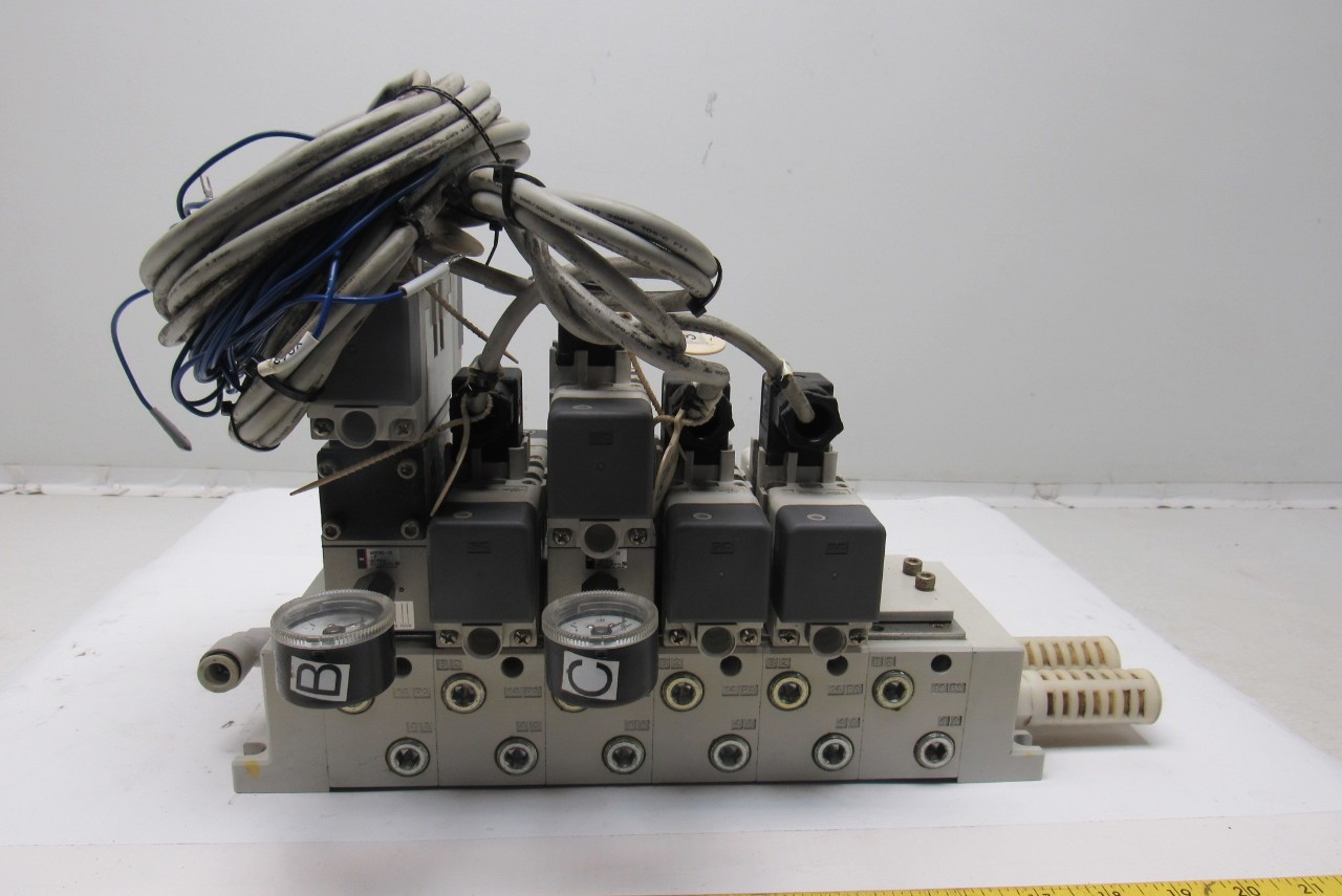 SMC VQ7-6-FPG-D-32 & VQ7-6-FPG-S-32 Pneumatic Selenoid Valve Manifold Assembly