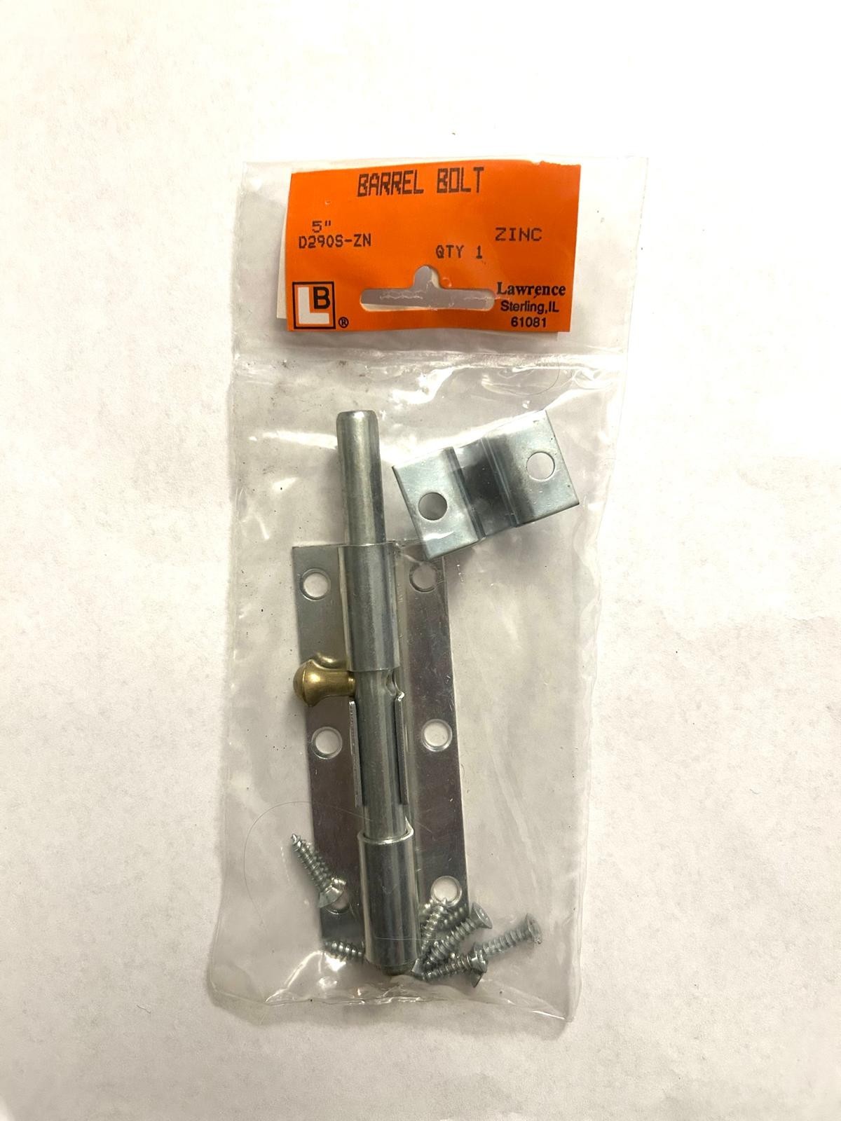 LAWRENCE D290S-ZN 5″ Barrel Bolt NOS