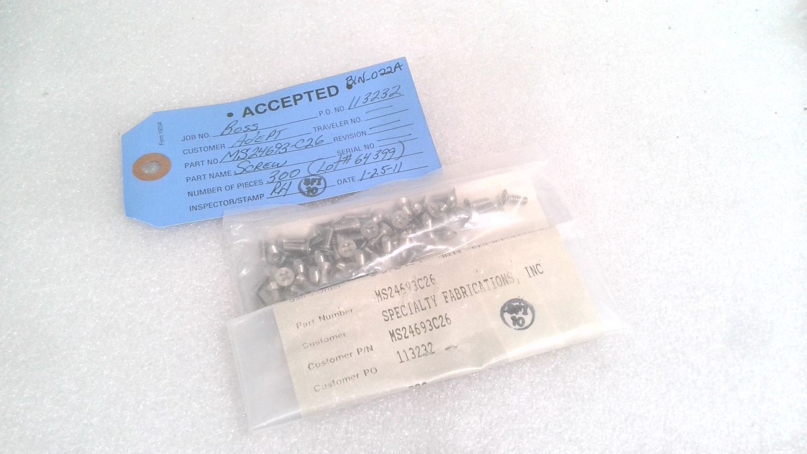 RAYTHEON CO MS24693-C26 SCREW (LOT OF 91)