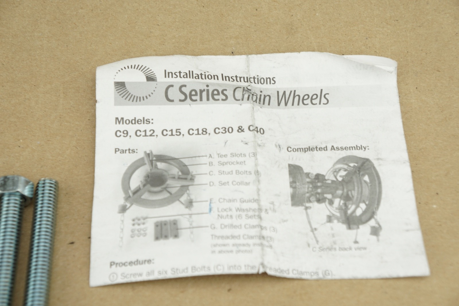 NEW Genuine OEM Roto Hammer C Series Chain Wheel HARDWARE ONLY! INCOMPLETE
