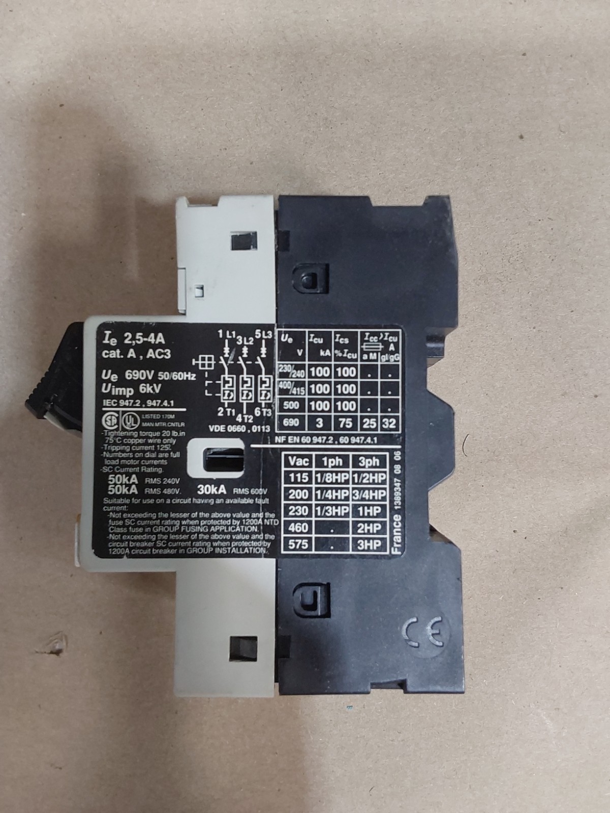 TELEMECANIQUE GV2-M08 CONTACTOR BREAKER W GV2-AN11