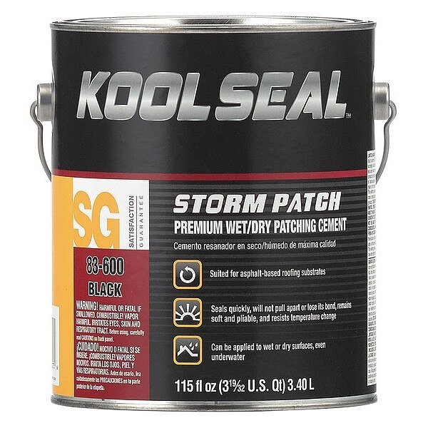 Kool Seal Roof Repair, 1 gal, Can, Black