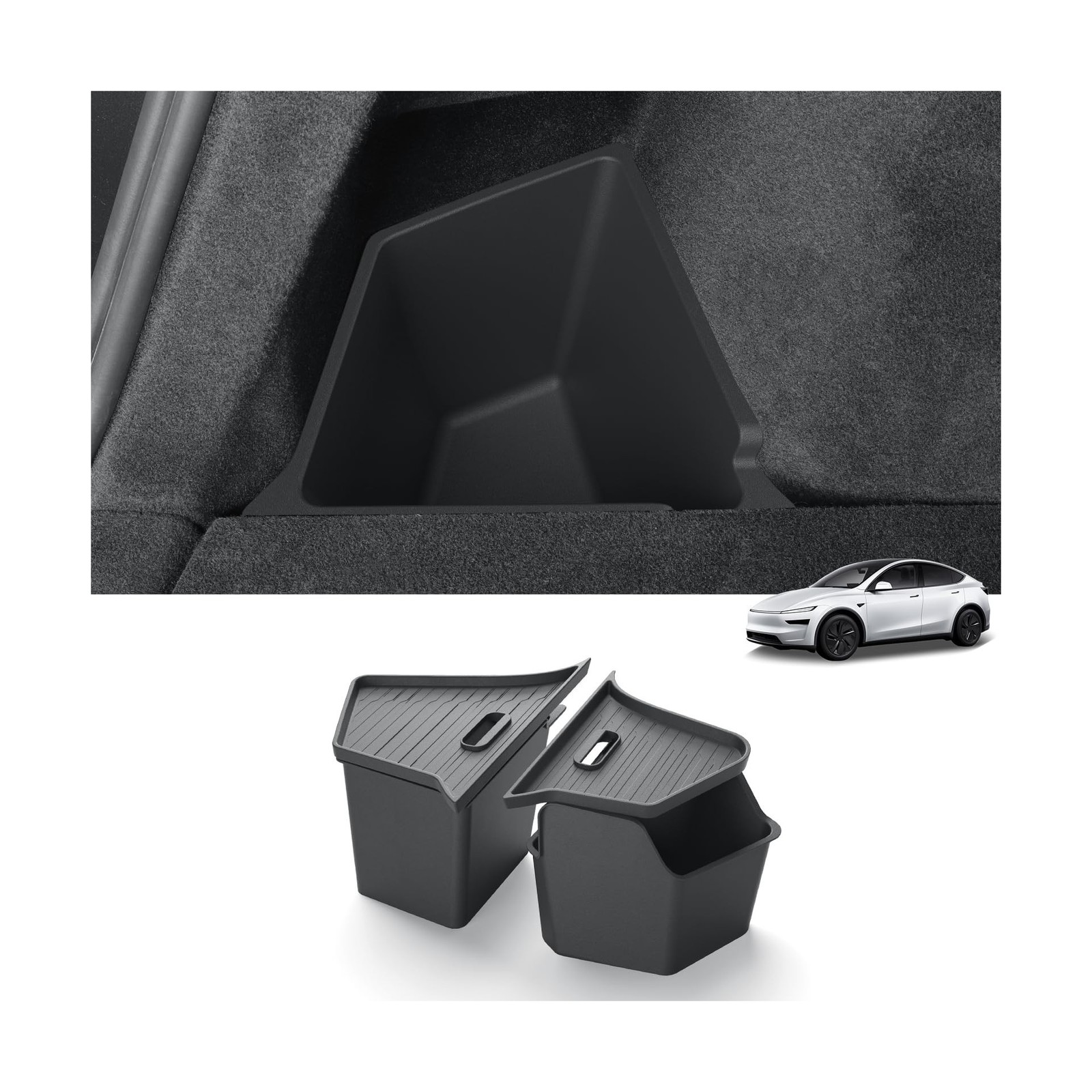 LUCKEASY Rear Trunk Storage Bins Fit for Tesla Model Y Juniper 2025 2026 Trun…
