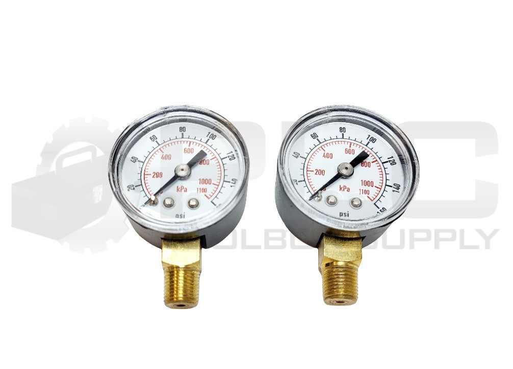 NEW LOT OF 2 GRAINGER 4FLR3B COMMERCIAL PRESSURE GAUGE 0-160PSI