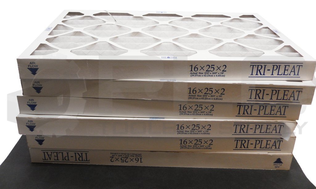 LOT OF 6 NEW TRI DIM 16X25X2 AIR FILTER TRI-PLEAT