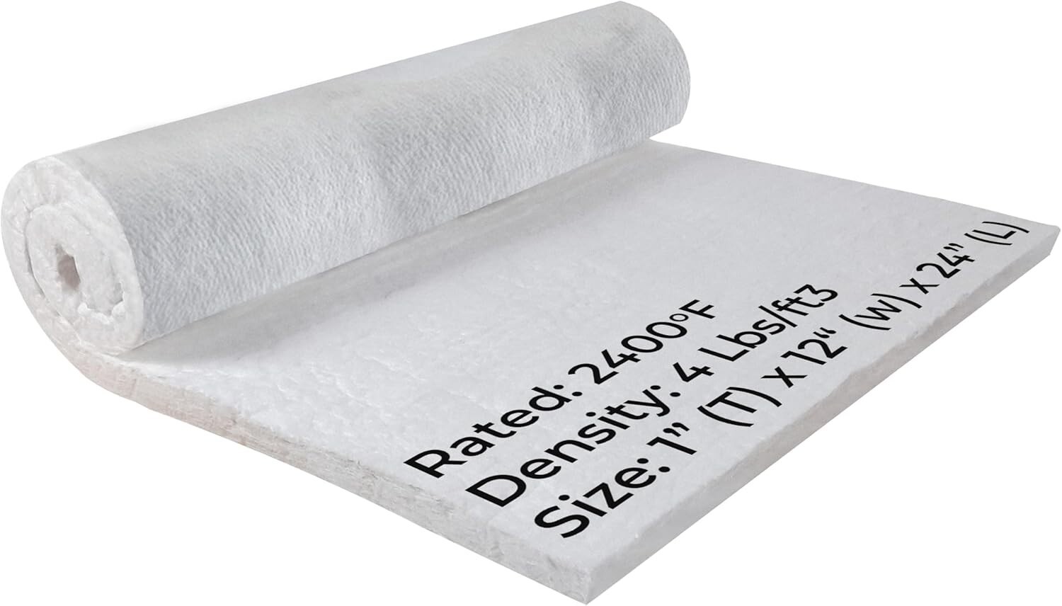 SIMOND STORE Ceramic Fiber Insulation Blanket, 1″ x 12″x 24”, 4# Density 2400F