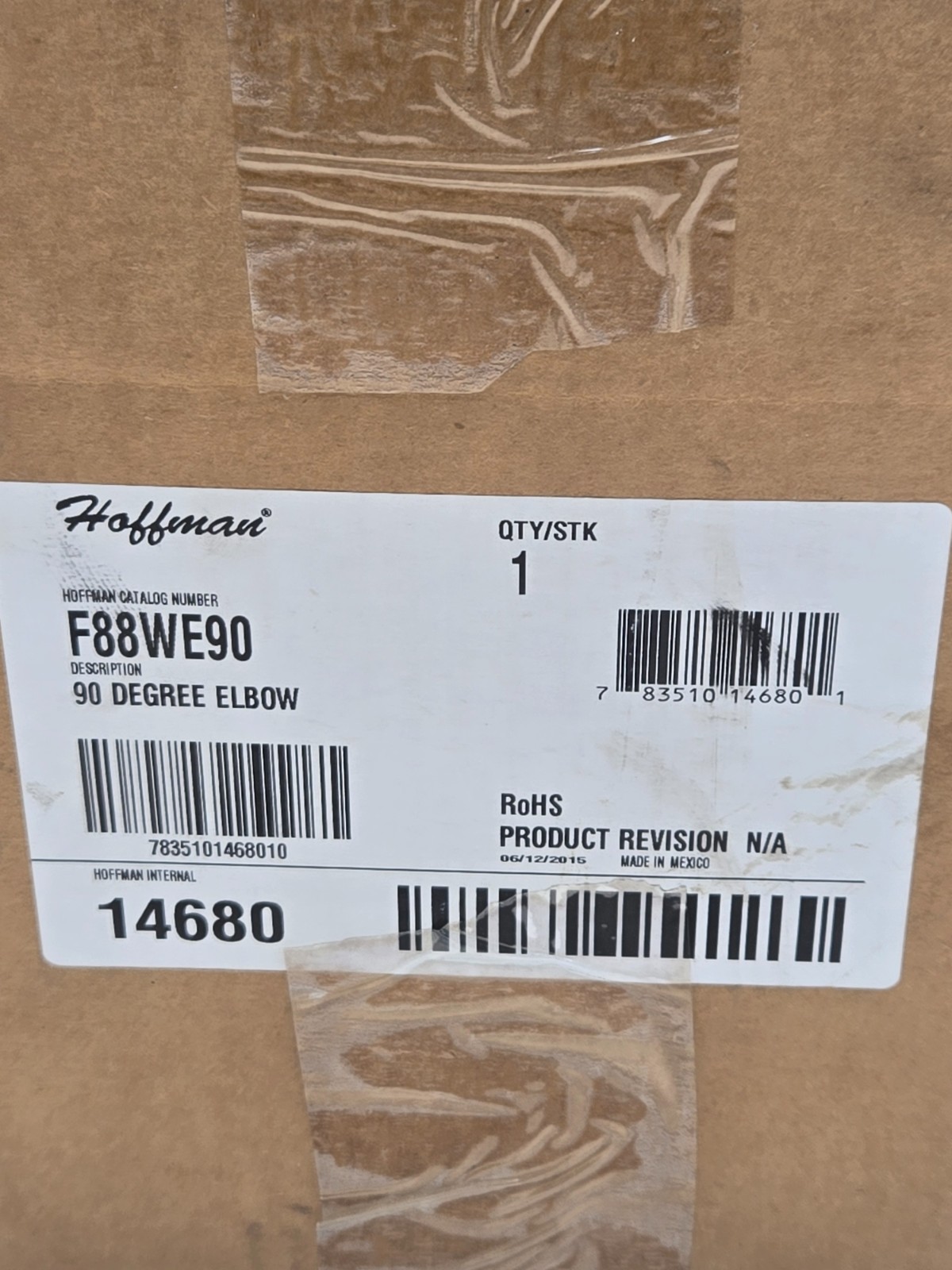 HOFFMAN F88WE90 WIREWAY 90 DEGREE ELBOW: 8″ WIDE, 8″HT, 11″, MILD STEEL NEW j15