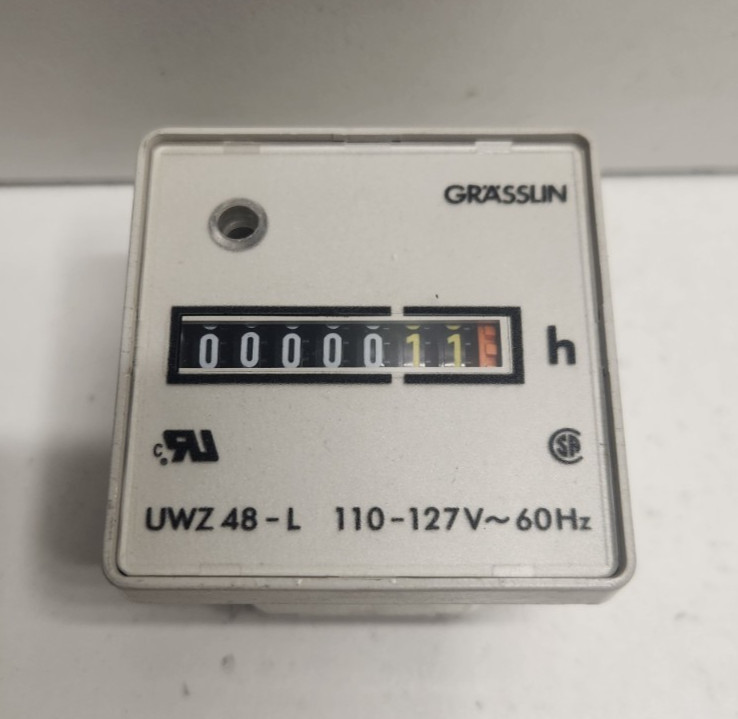 GUARANTEED! GRASSLIN 110-127V HOUR METER *NO TERMINAL SCREWS* UWZ48-L-110-127V