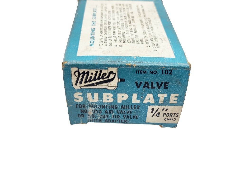 NEW MILLER FLUID POWER 102 VALVE SUBPLATE 1/4″ PORTS *READ*