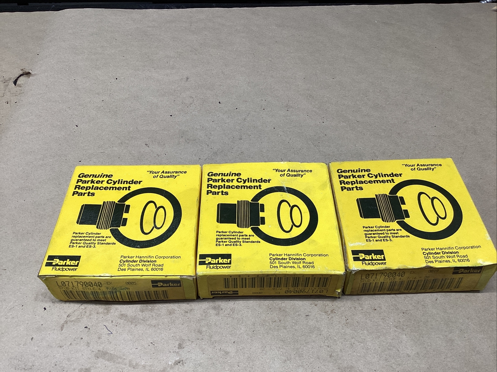 Lot of 3 New Parker L071790040 Stud Kits Style 7/16-20 #711G53