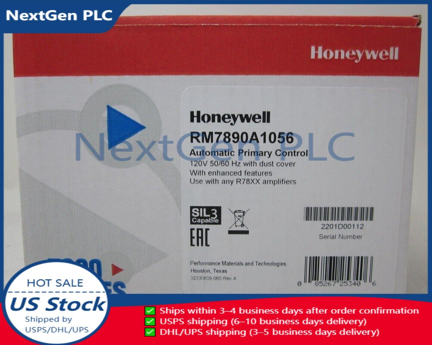 One Honeywell RM7890A1056 RM7890 A 1056 Controller new Free Shipping
