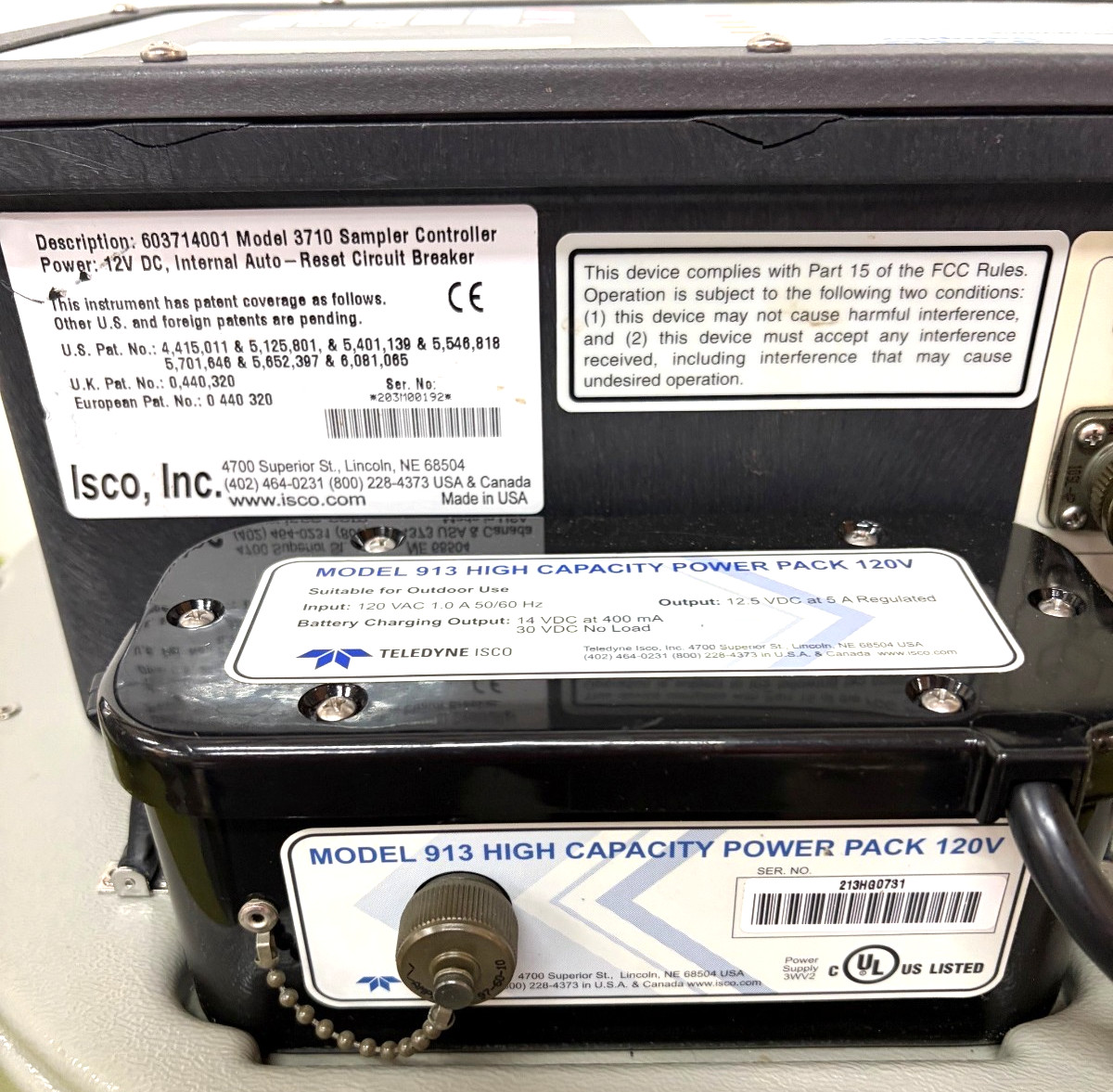 ISCO Water Sampler 3710 with Power Pack 120V – Model 913