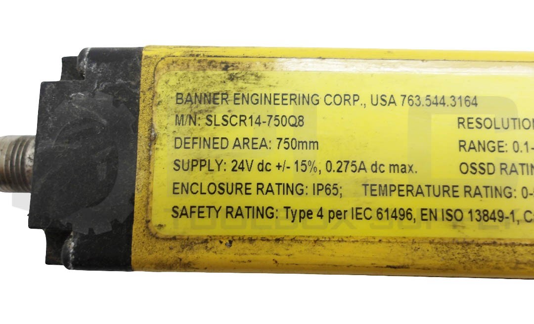 BANNER SLSCR14-750Q8 EZ-SCREEN RECEIVER DEFINED RANGE 750MM RANGE 0.1-6MM