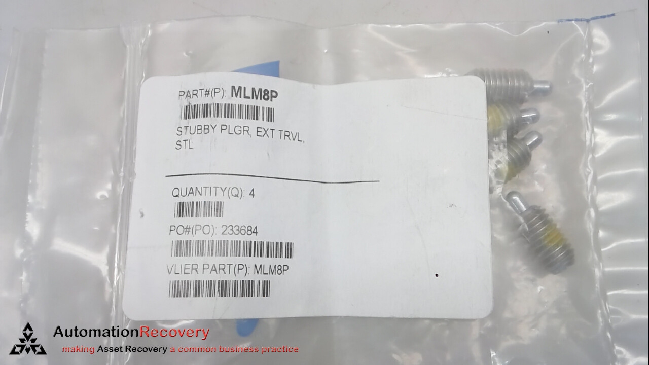 VLIER MLM8P STUBBY PLUNGERS, CASE HARDENED PLUNGER, NEW #265625
