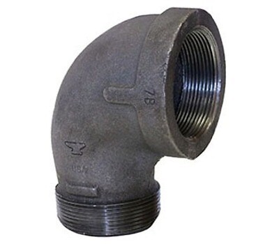 1-1/2″ Male x Female Black Malleable Iron 90° Street Elbow