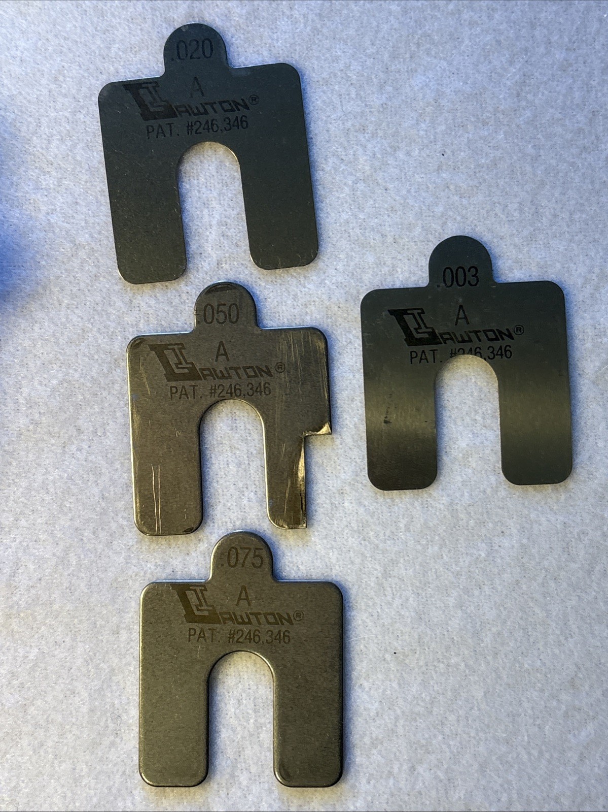 Lawton Industrial Stainless Steel Slotted Motor Shims .001-.120 Machinery sz A