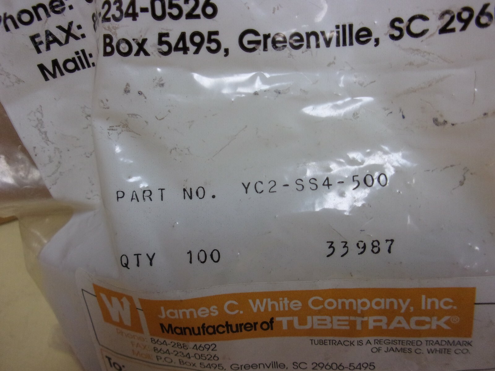 James C White Yoke Clamp YC2-SS4-500 , Bag of 100pcs. , new