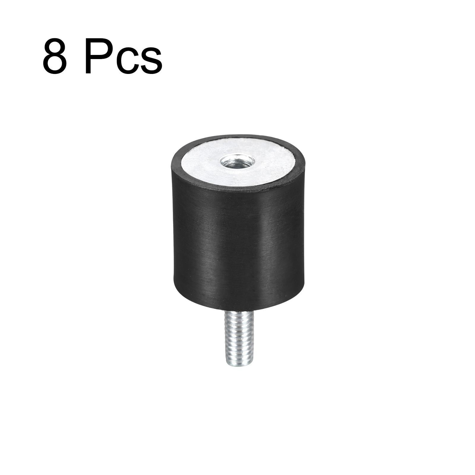 8pcs Rubber Mounts M6 Male/Female Vibration Isolator Shock Absorber D25mmxH25mm