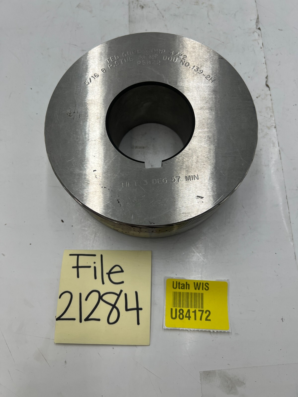 Ted Grob Corp 4/22 5/16 P.STUB ACME D0U No.139-2H Thread Rolling Die