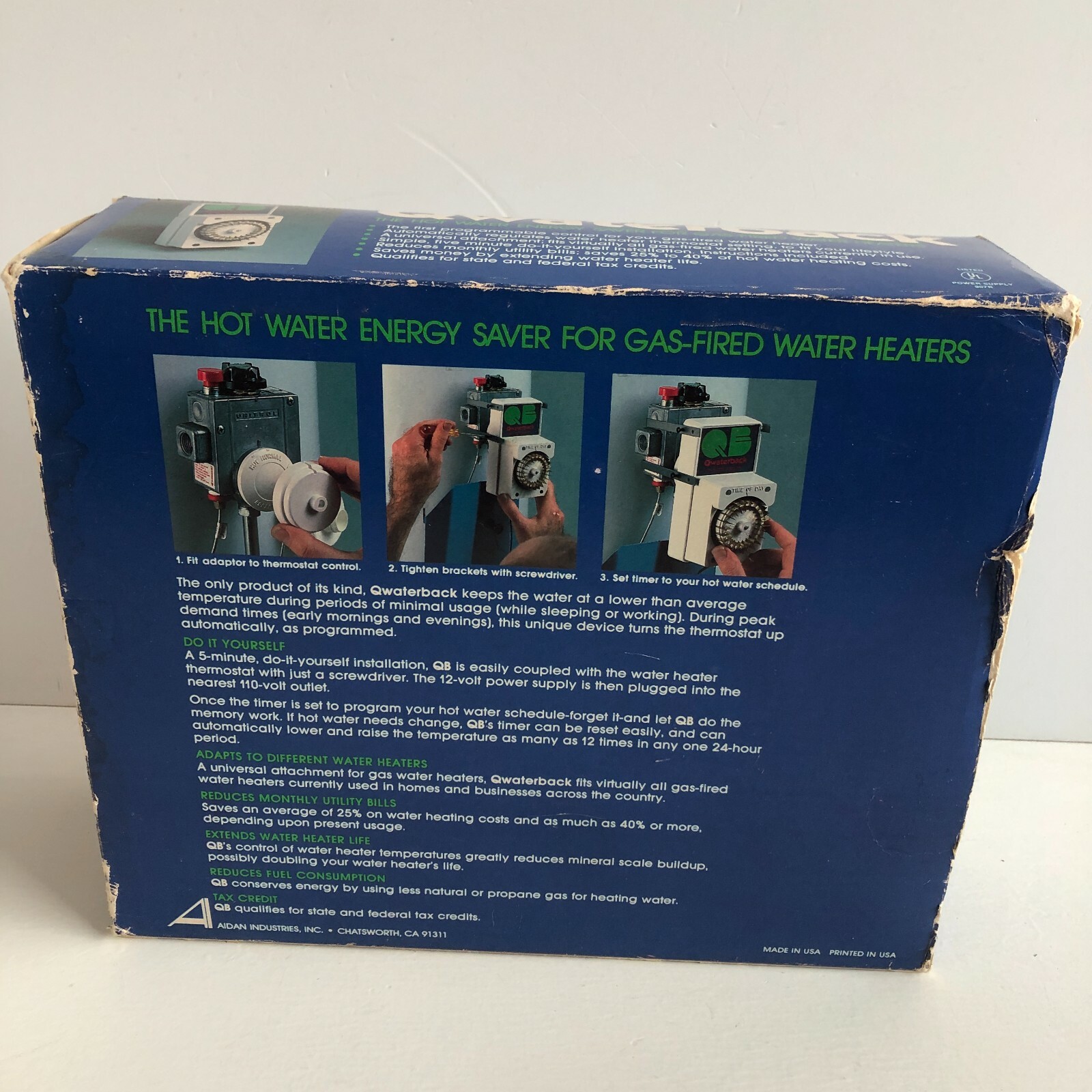 Qwaterback Hot Water Energy Saver For Gass Fired Water Heaters Vintage
