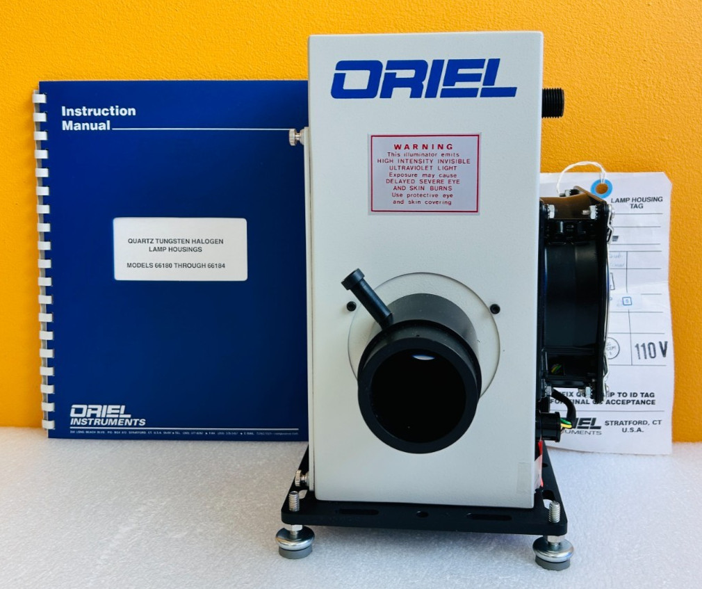 Oriel 66181, F/0.85 Condenser, 110 VAC, Halogen Lamp Housing. New + Manual!