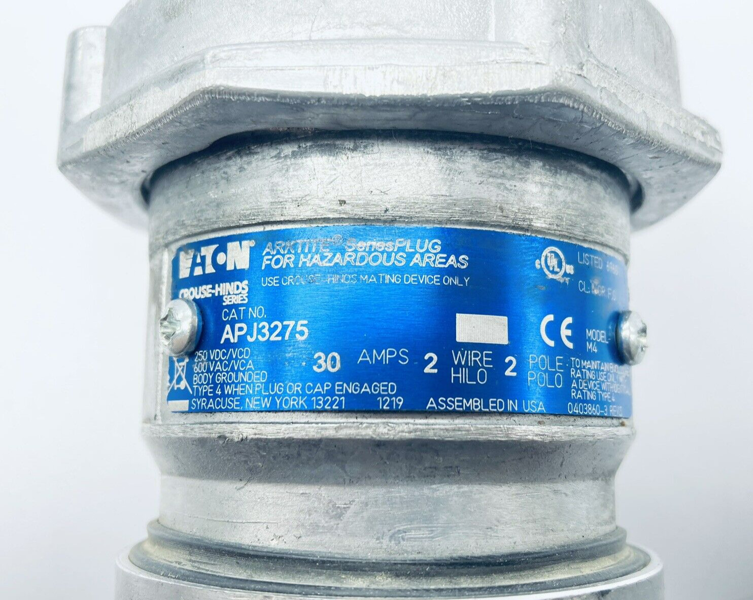 EATON APJ3275 ARKTITE SERIES PLUG FOR HAZARDOUS AREAS 30AMP 2POLE 2WIRE