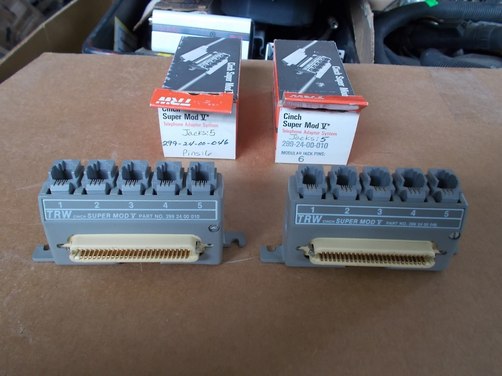 TRW Cinch Super Mod V Telephone Adapter 6-Pins 5-Jacks, Lot of 2 *FREE SHIPPING*