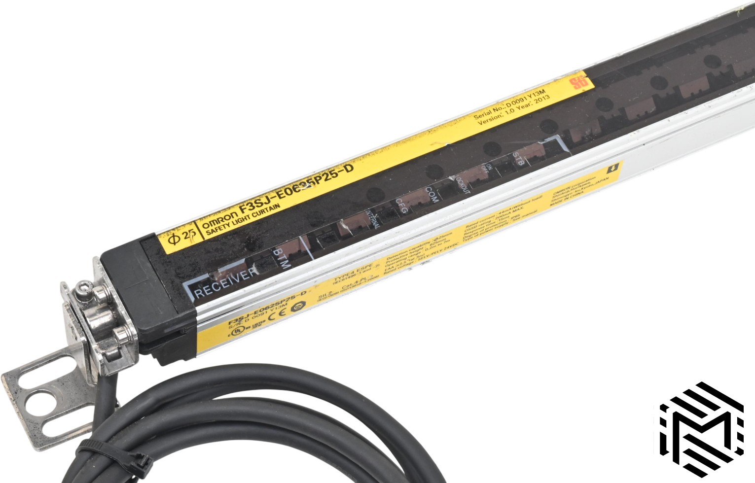 Omron STI F3SJ-E0625P25-D Safety Light Curtain Receiver – 625mm – 24VDC – Used