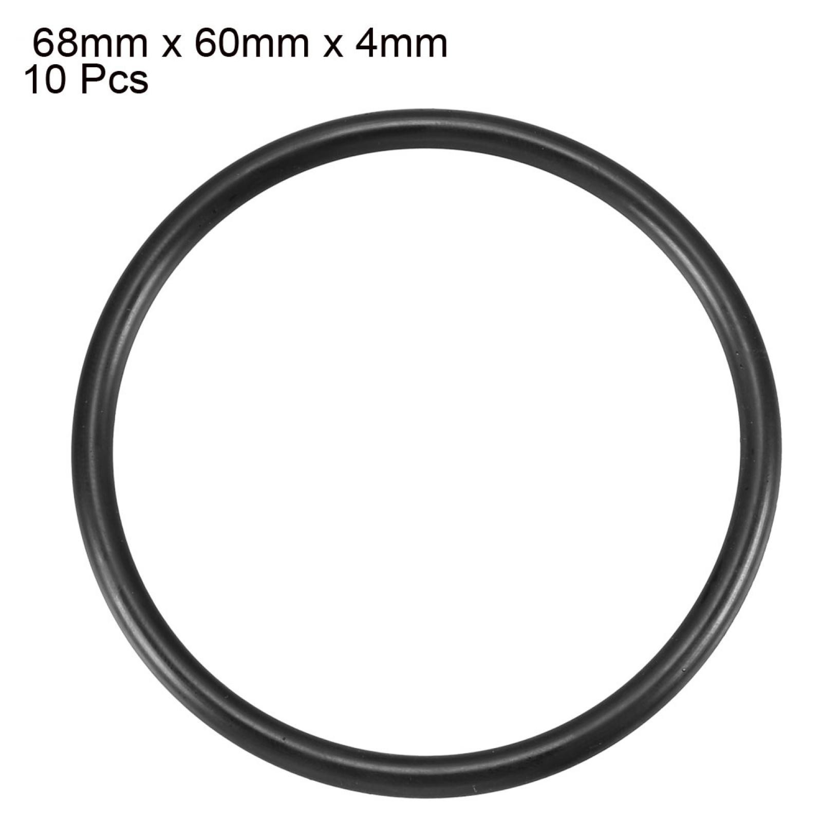 10pc 68mmx60mmx4mm Industrial Black Rubber O Ring Oil Seal Gaskets