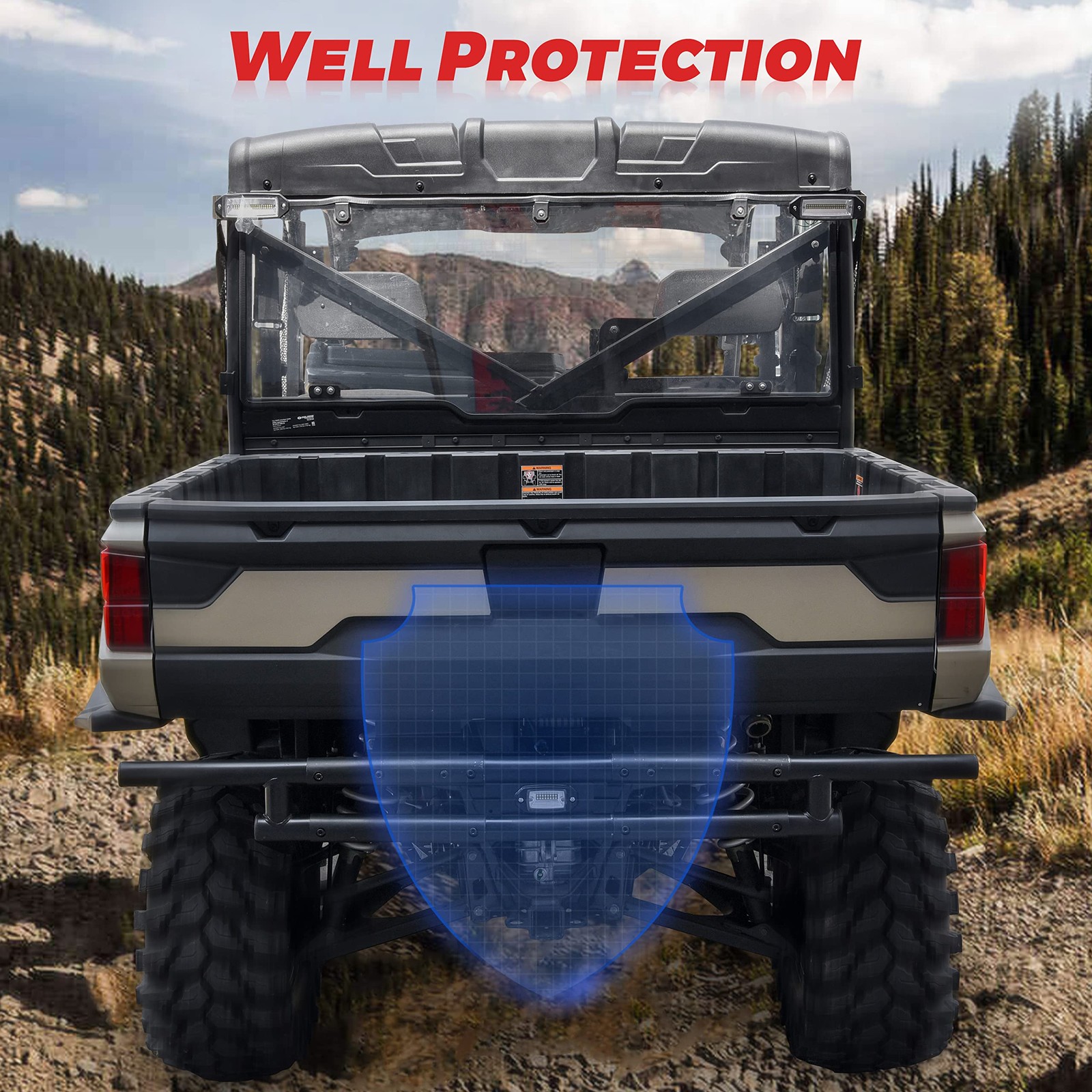 SAUTVS Rear Bumper with Light for Polaris Ranger XP 900/Crew 2013-2019/ Range…