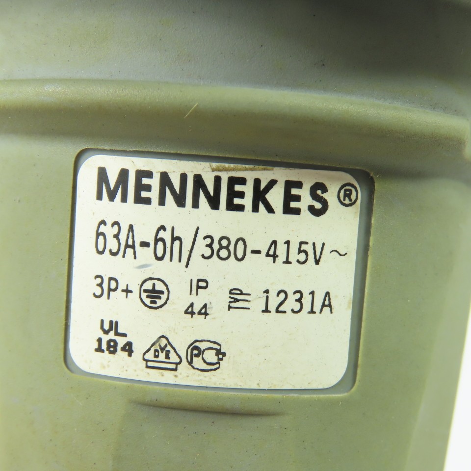 Mennekes TYP 1231A 63A 380-415V 3P+E IP44 Pin And Sleeve Power Plug Connector