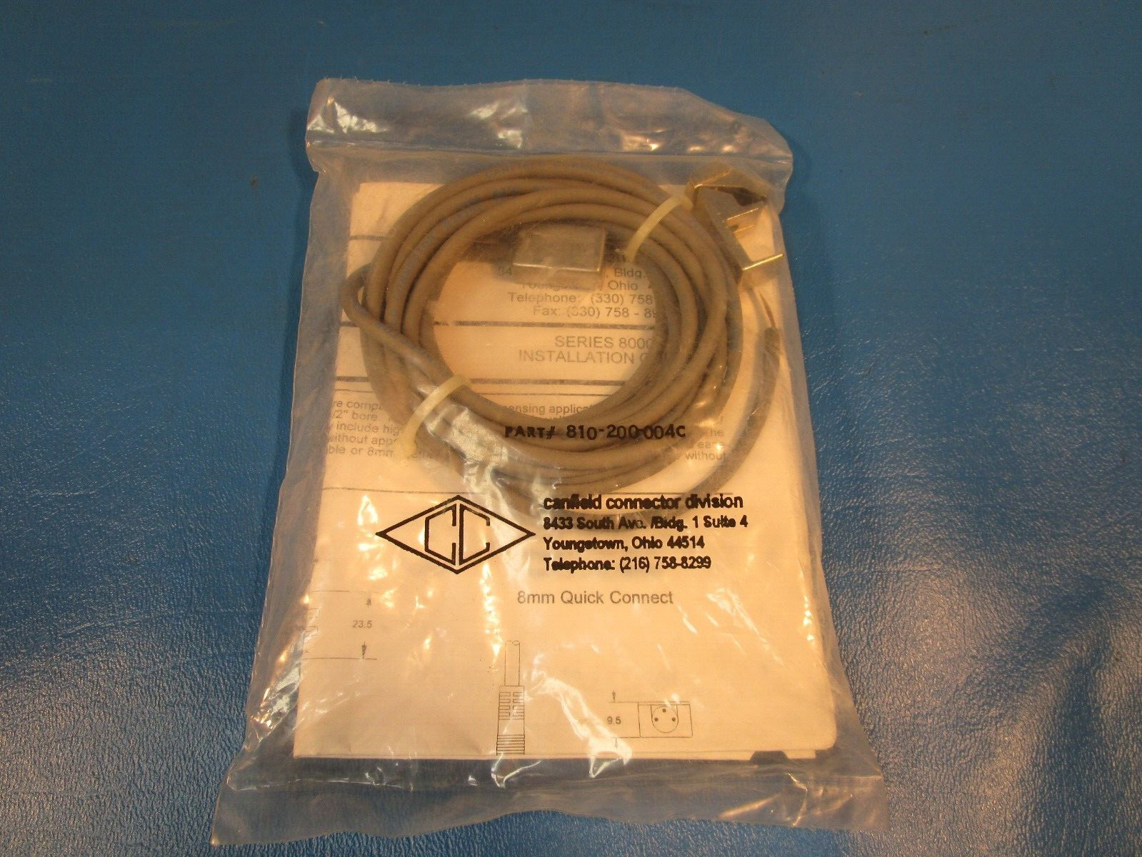 CANFIELD 810-200-004C. CYLINDER SWITCH REED, 0-120AC/DC, LED 12′ LEAD