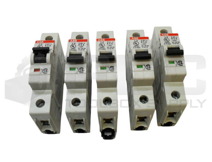 LOT OF 5 ABB S201U K5A CIRCUIT BREAKER 240V 5A 50/60HZ