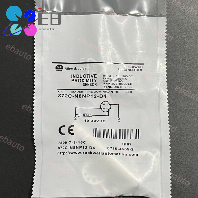 1* Inductive Proximity Sensor 10…30VDC 200mA For Allen-Bradley 872C-N8NP12-D4