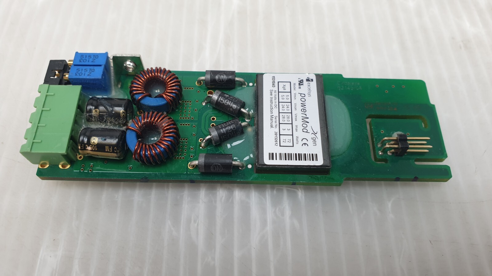 Excelsys PowerMod Xgen XG8 5.0 to 28.0 VDC, 3A, 72W 153104D