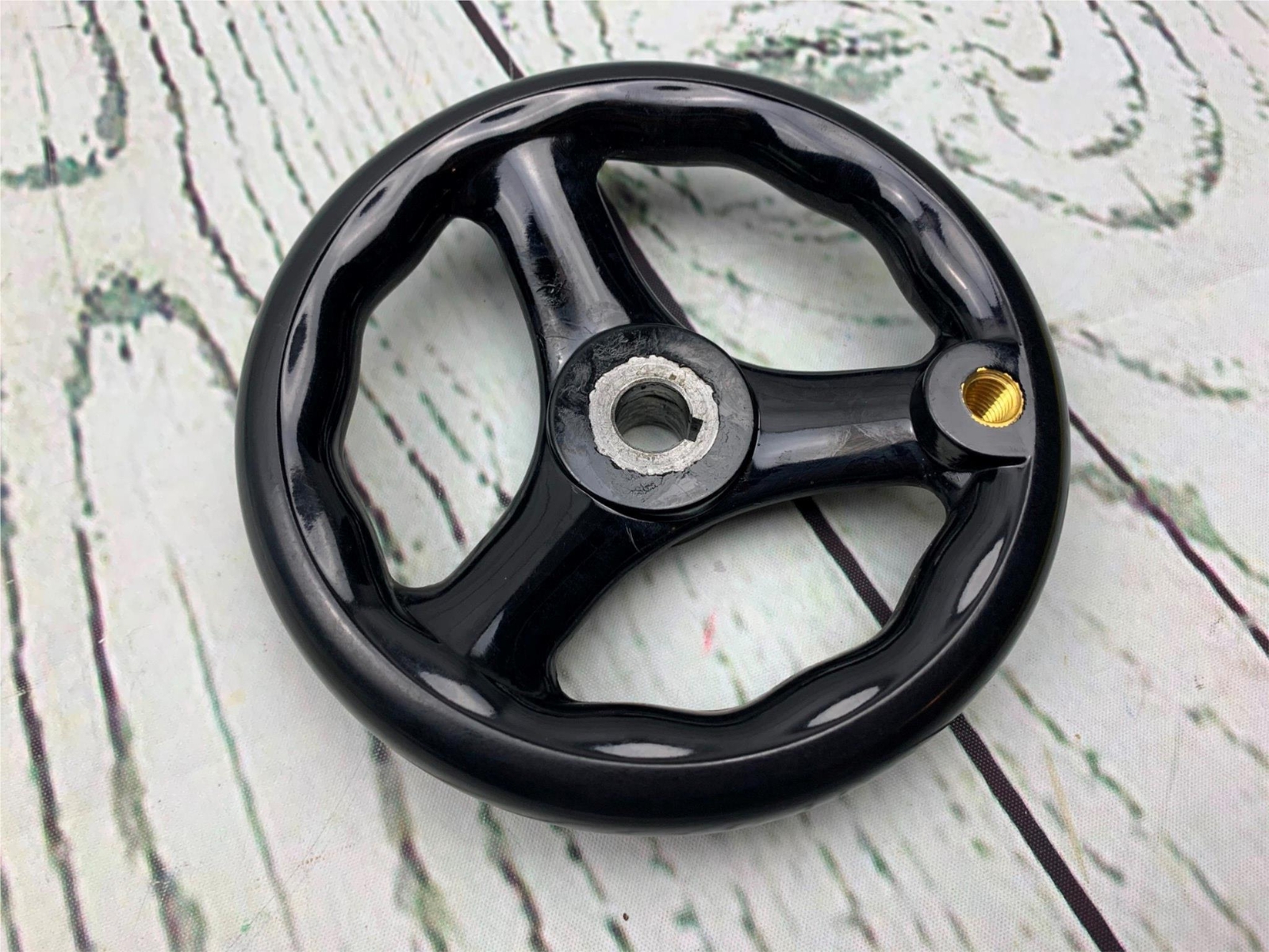 1PC 12 125mm Black Round 3 Spoke Hand Wheel for Lathe Milling Machine