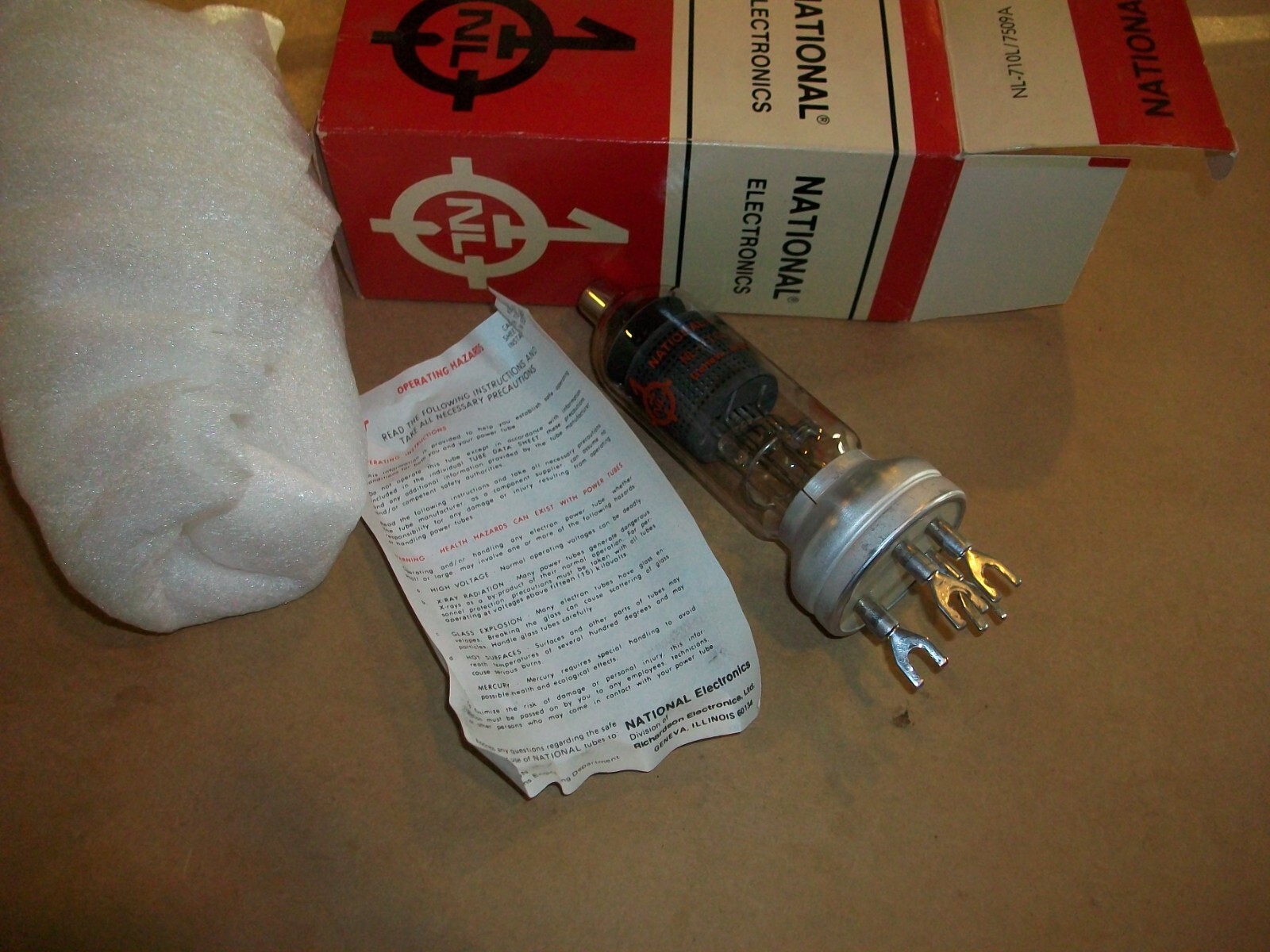 NATIONAL ELECTRONICS NL-710L/7509A ELECTRON VACUUM TUBE NEW