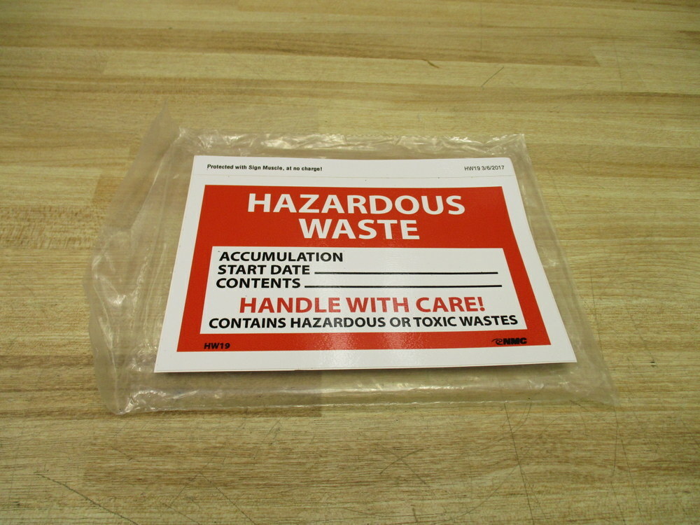 NMC HW19 Hazardous Waste Label (Pack of 25)