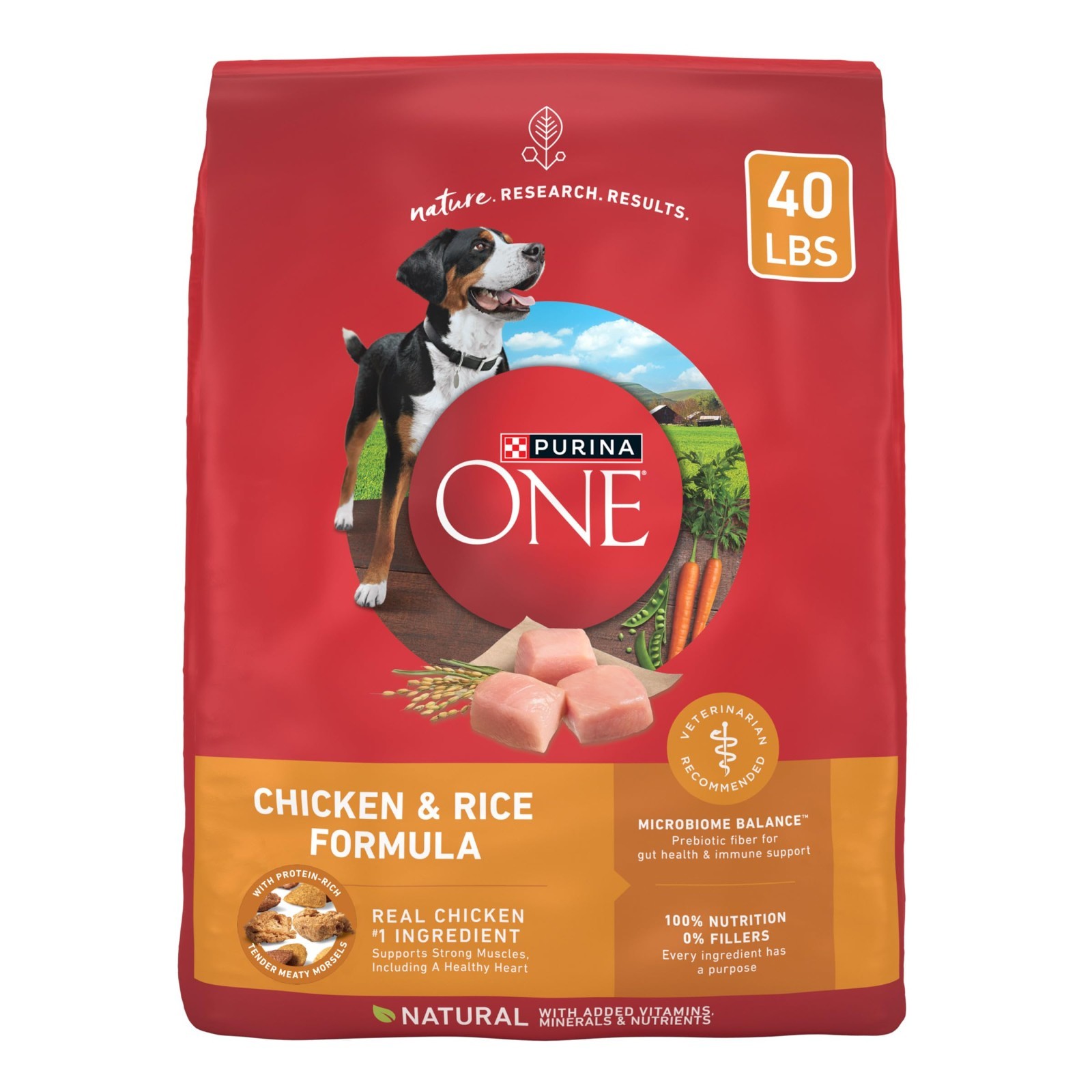 Purina ONE Chicken and Rice Formula Dry Dog Food – 40 lb. Bag