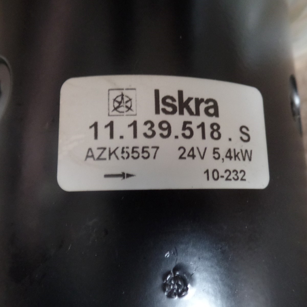 STARTER KDH ISKRA 11.139.518 AZK5557 Engines F6L413 9.6L 9572CC (1967-1975)