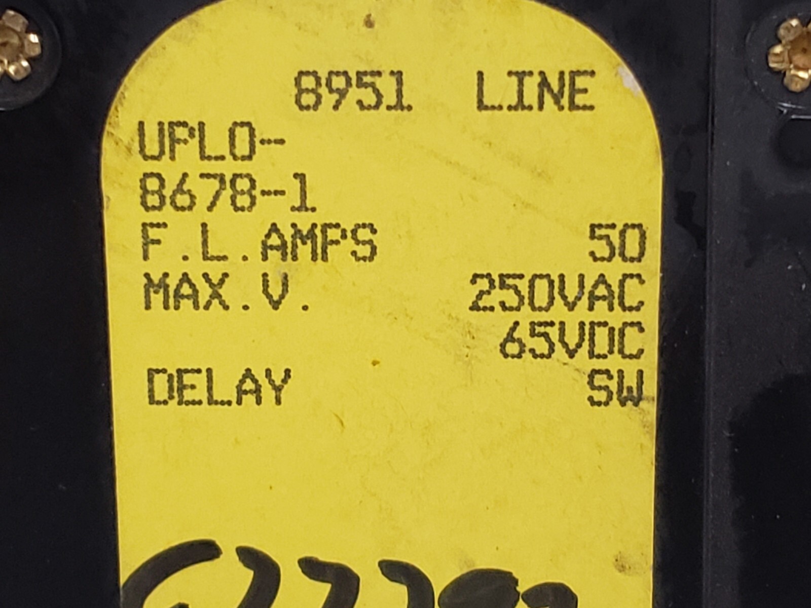 AIRPAX UPL0-8678-1 CIRCUIT BREAKER 50A 250V AC 65VDC (LOT OF 2)