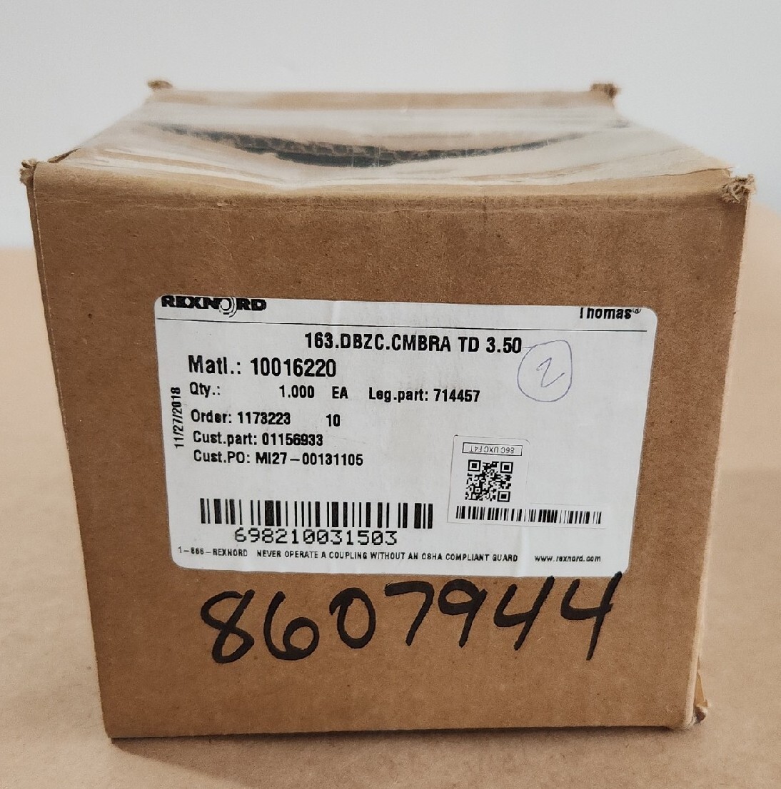 *BRAND NEW* Rexnord 163.DBZC.CMBRA TD 3.50 Coupling 10016220 714457 + Warranty!