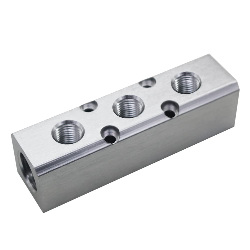Quality 3 Way 5 Port Air Manifold 1/2″ NPT Supply Port 1/4″ NPT Outport Alumi…